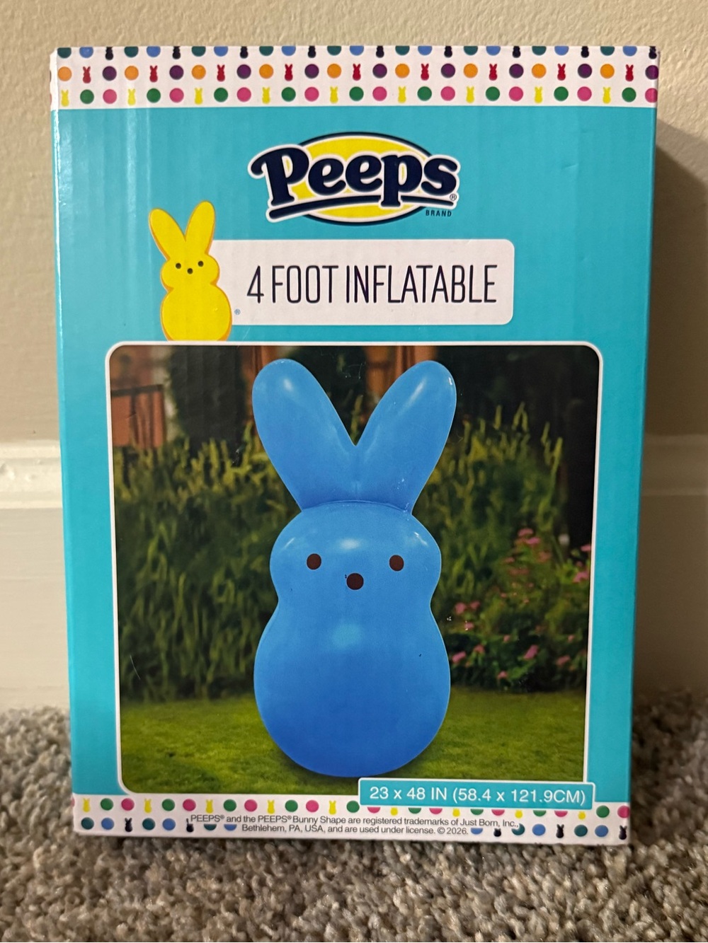 Peeps Blue 4-Foot Inflatable Bunny